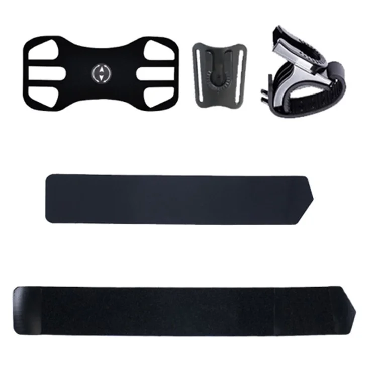 Detachable Silicone Strap 4.5-6.5 inch Phone Holder Cycling Running Wristband Armband Phone Mount - Black
