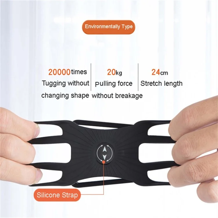 Detachable Silicone Strap 4.5-6.5 inch Phone Holder Cycling Running Wristband Armband Phone Mount - Black