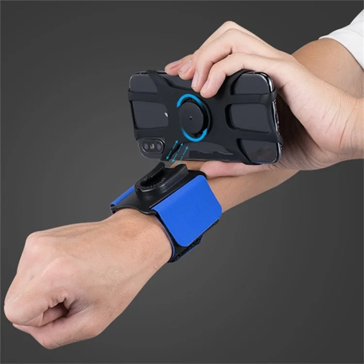 Detachable Silicone Strap 4.5-6.5 inch Phone Holder Cycling Running Wristband Armband Phone Mount - Black