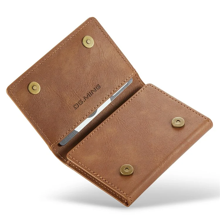 DG.MING M5 Series RFID Blocking Wallet with Zippered Pouch Multi-Layer Card Holder Coin Purse Bag - Brown