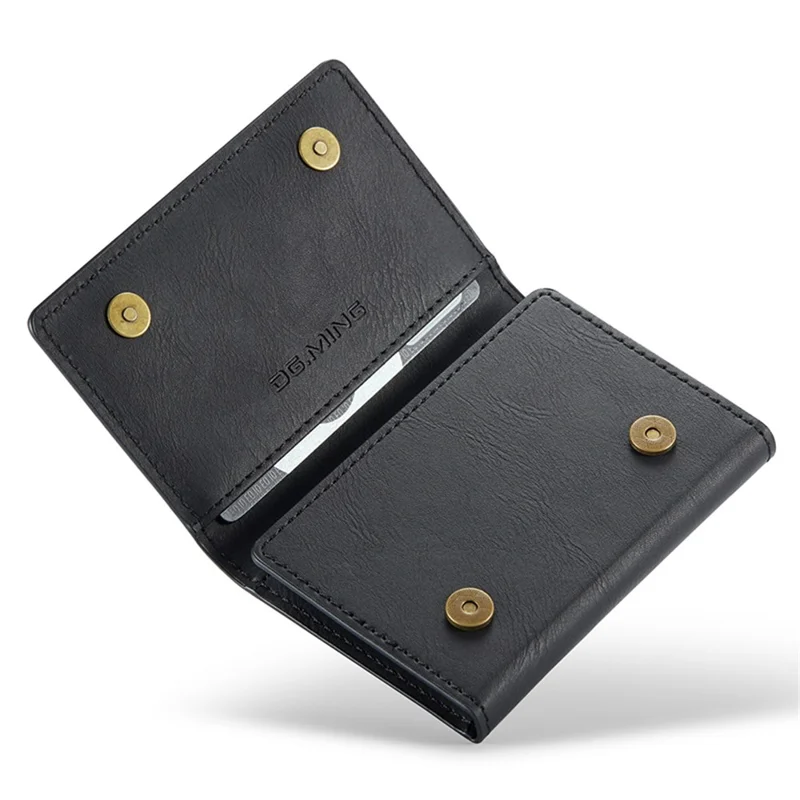 DG.MING M5 Series RFID Blocking Wallet with Zippered Pouch Multi-Layer Card Holder Coin Purse Bag - Black