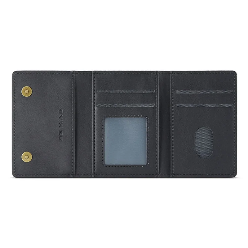 DG.MING M5 Series RFID Blocking Wallet with Zippered Pouch Multi-Layer Card Holder Coin Purse Bag - Black