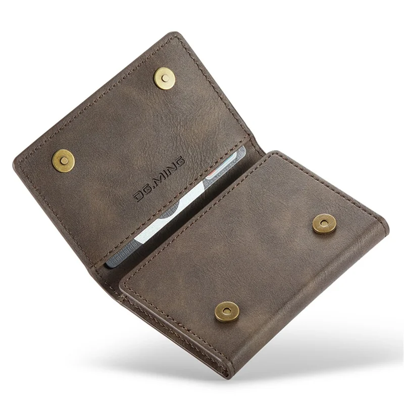 DG.MING M5 Series RFID Blocking Wallet with Zippered Pouch Multi-Layer Card Holder Coin Purse Bag - Coffee