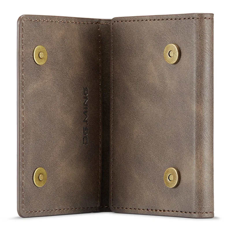 DG.MING M5 Series RFID Blocking Wallet with Zippered Pouch Multi-Layer Card Holder Coin Purse Bag - Coffee