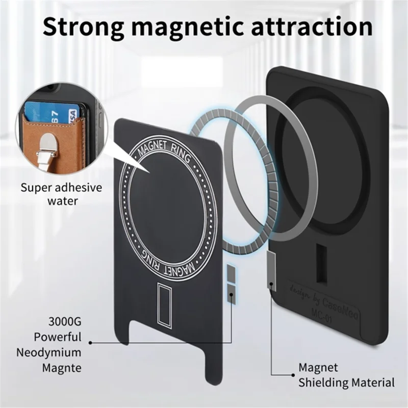 Card Holder PU Leather Kickstand Card Bag - Yellow