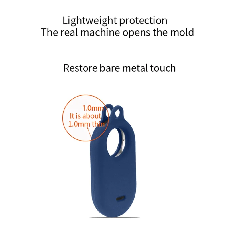 For Samsung Galaxy SmartTag 2 Protective Case Tracker Finder Silicone Cover Shell with Keychain - Black