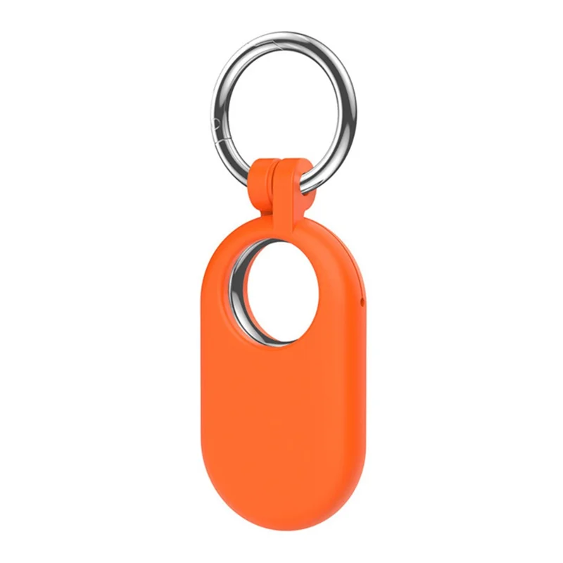 For Samsung Galaxy SmartTag 2 Anti-lost Case Tracking Device Locator Silicone Cover with Carabiner - Orange