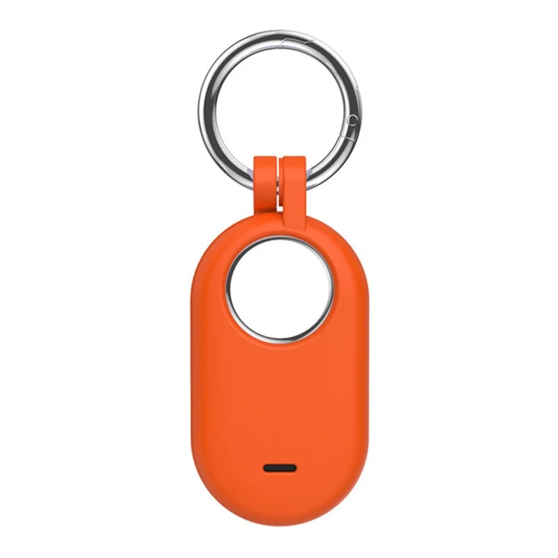 For Samsung Galaxy SmartTag 2 Anti-lost Case Tracking Device Locator Silicone Cover with Carabiner - Orange