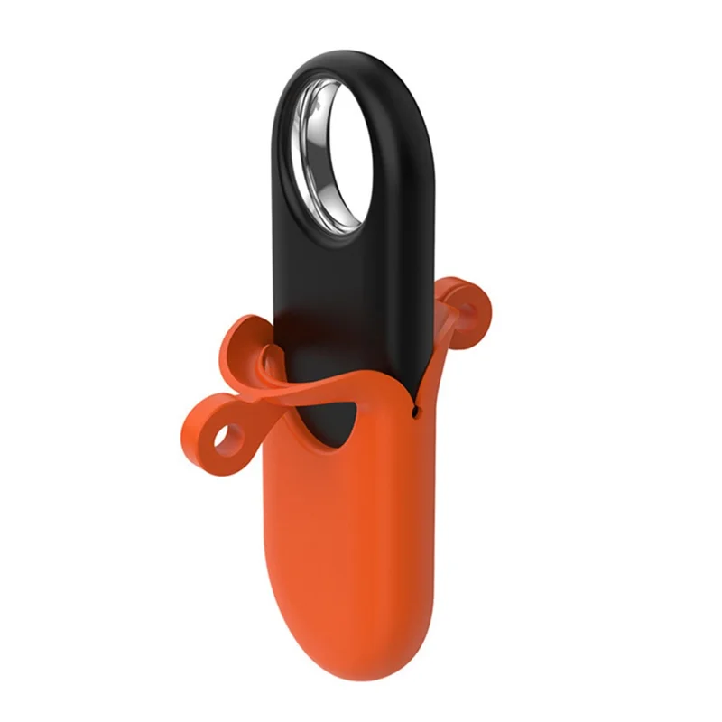 For Samsung Galaxy SmartTag 2 Anti-lost Case Tracking Device Locator Silicone Cover with Carabiner - Orange