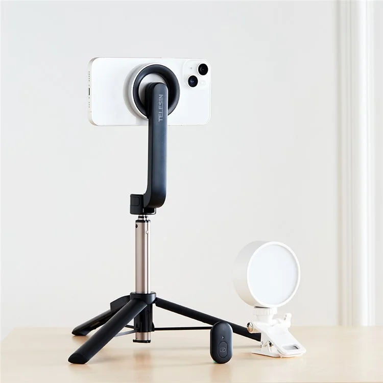 TELESIN Magnetic Phone Selfie Stick Tripod + K-36 Fill Light Mobile Phone Vlogging Audio Set
