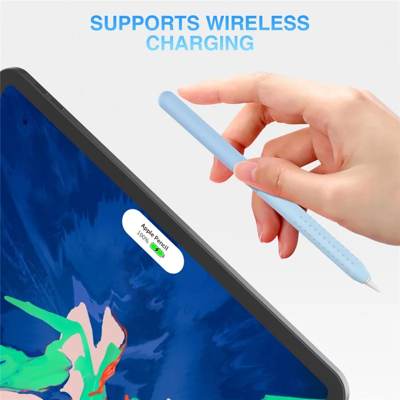 STOYOBE Para Apple Pencil Pro / Pencil (2ª Geração) Manga de Silicone Anti-queda Capa Protetora de Lápis em 2 Peças - Azul Graduado
