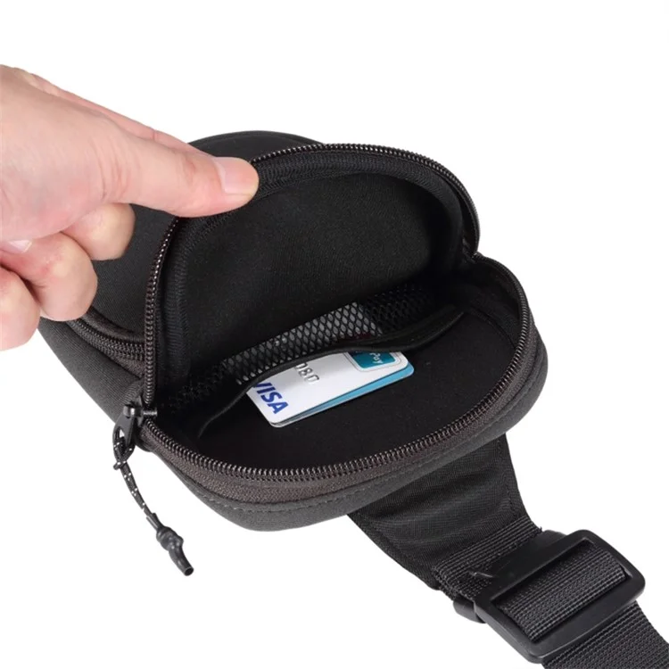 Universelle Nylon-Umhängetasche, tragbare Umhängetasche für Handys von 5,5-7,2 Zoll - Schwarz