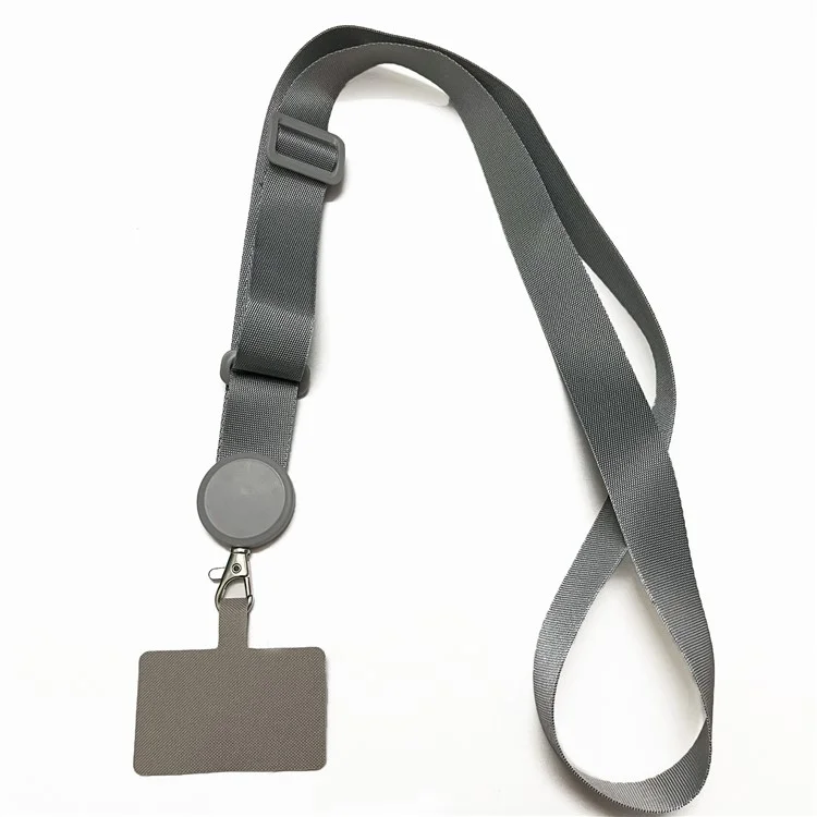 Alça de Pescoço Ajustável para Telefone Celular Universal com Almofadas - Cinza
