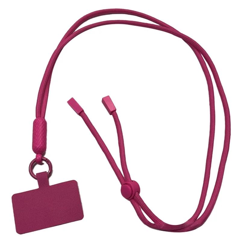 Universal Cell Phone Lanyard Nylon Neck Phone Adjustable Strap with Detachable Safety Pad - Rose