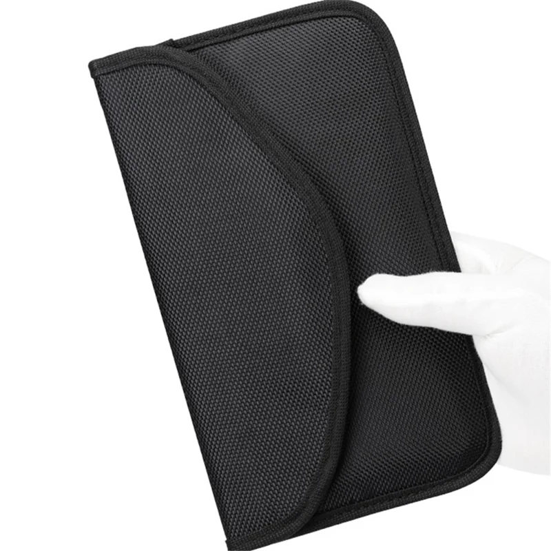 NJB-04 RFID Signal Blocking Bag for Cell Phone Shielding Pouch Case Anti-Tracking Dual Layer Radiation Protection Phone Bag - Black