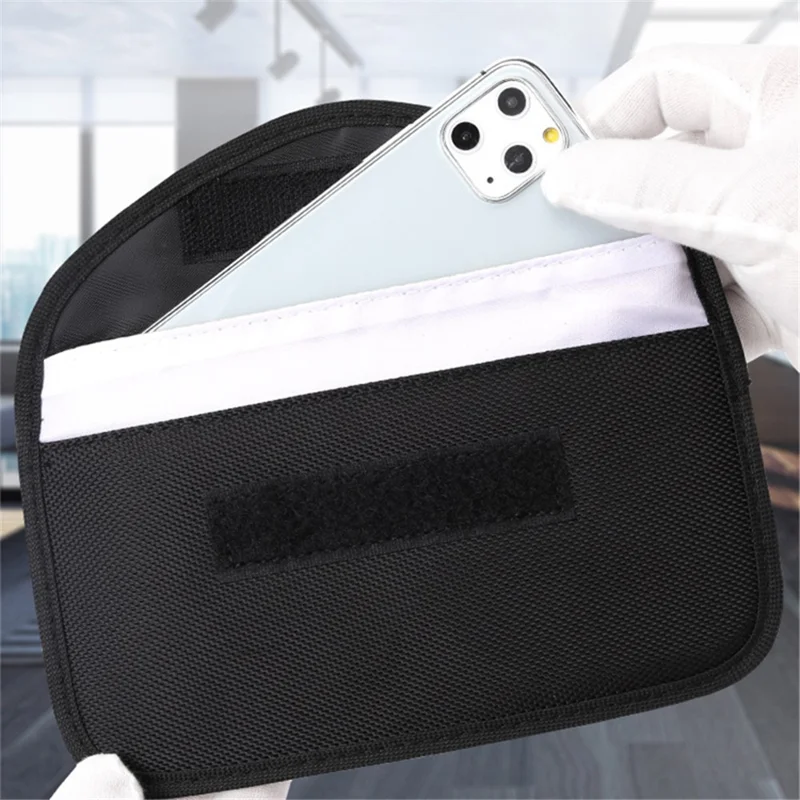 NJB-04 RFID Signal Blocking Bag for Cell Phone Shielding Pouch Case Anti-Tracking Dual Layer Radiation Protection Phone Bag - Black