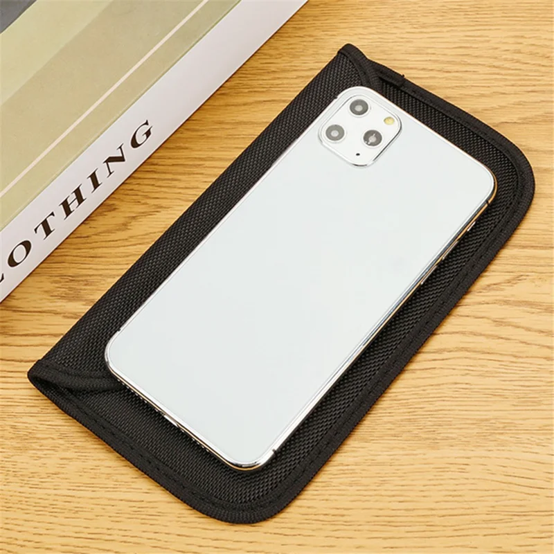 NJB-04 RFID Signal Blocking Bag for Cell Phone Shielding Pouch Case Anti-Tracking Dual Layer Radiation Protection Phone Bag - Black