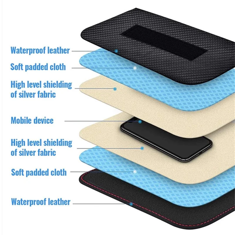 YS-2315 RFID Signal Blocking Bag for Cell Phones Pouch Case Carbon Fiber Nano Shielding Phone Bag