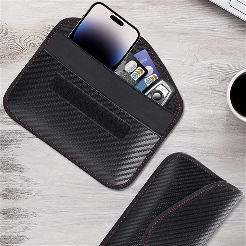YS-2315 RFID Signal Blocking Bag for Cell Phones Pouch Case Carbon Fiber Nano Shielding Phone Bag
