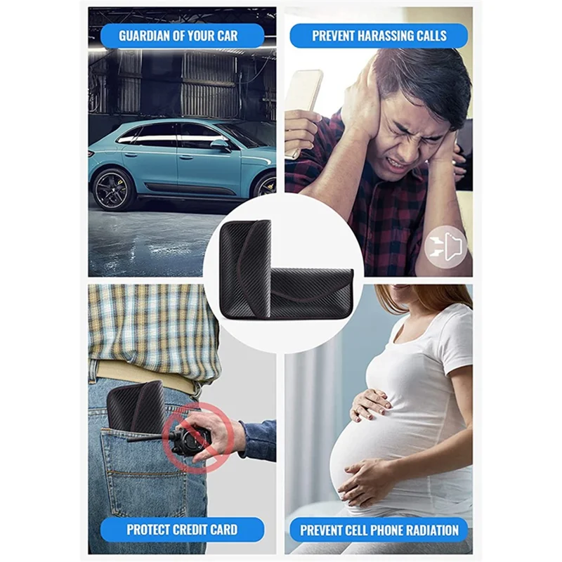 YS-2315 RFID Signal Blocking Bag for Cell Phones Pouch Case Carbon Fiber Nano Shielding Phone Bag