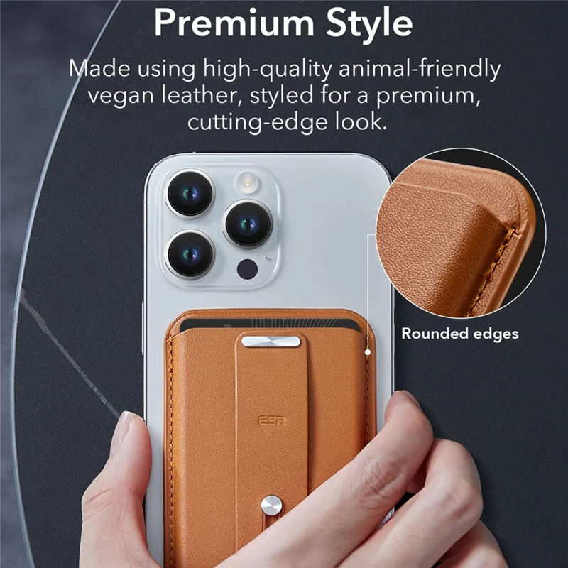 Carteira Magnética ESR 2K612 de Couro Vegano para Telefone e Cartão - Marrom