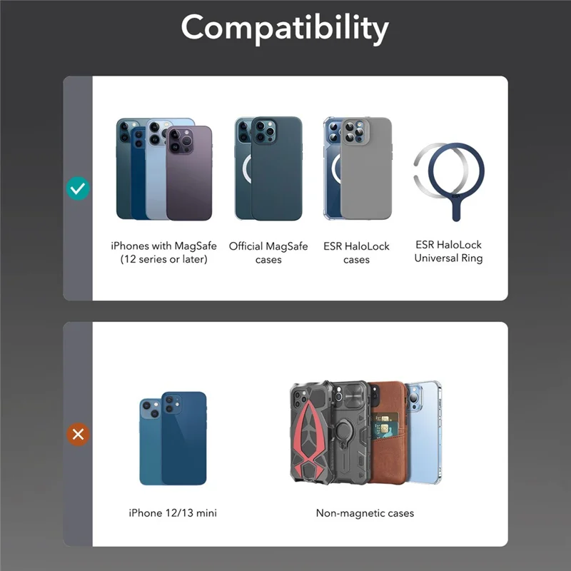 Carteira Magnética ESR 2K612 de Couro Vegano para Telefone e Cartão - Marrom