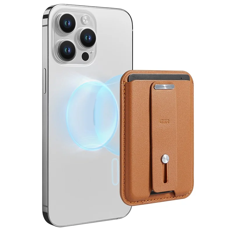 Carteira Magnética ESR 2K612 de Couro Vegano para Telefone e Cartão - Marrom