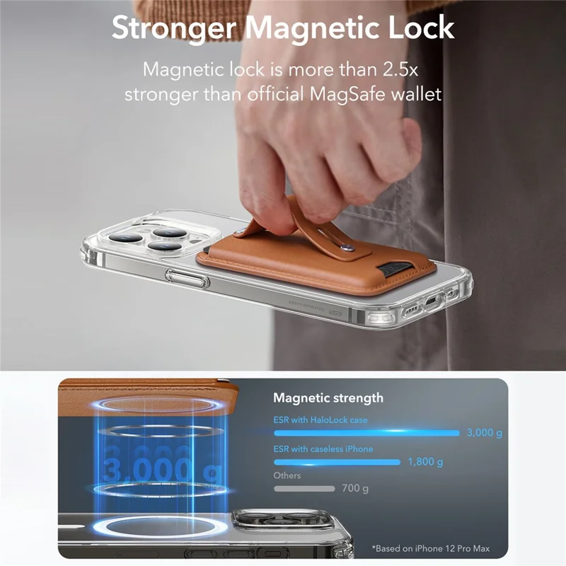 Carteira Magnética ESR 2K612 de Couro Vegano para Telefone e Cartão - Marrom