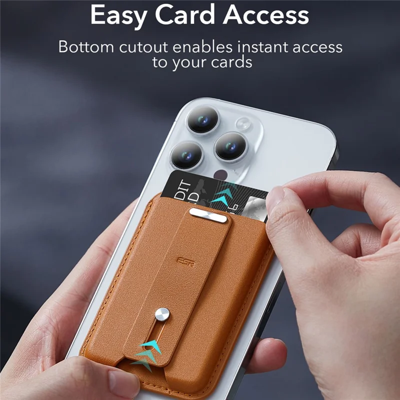Carteira Magnética ESR 2K612 de Couro Vegano para Telefone e Cartão - Marrom