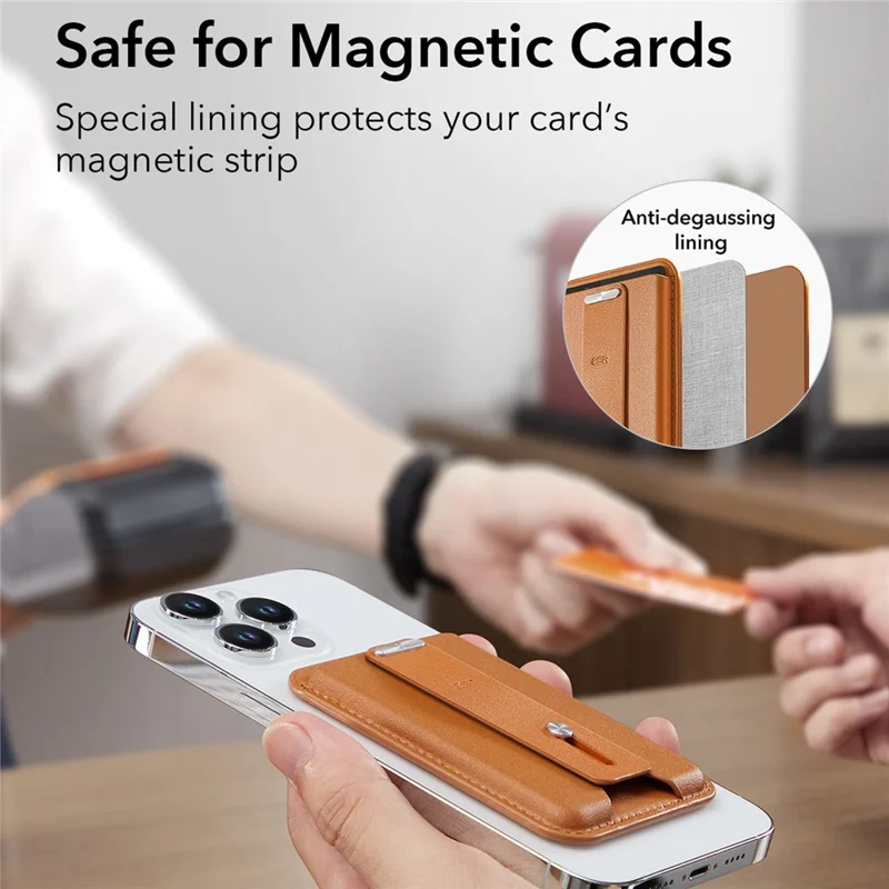 Carteira Magnética ESR 2K612 de Couro Vegano para Telefone e Cartão - Marrom