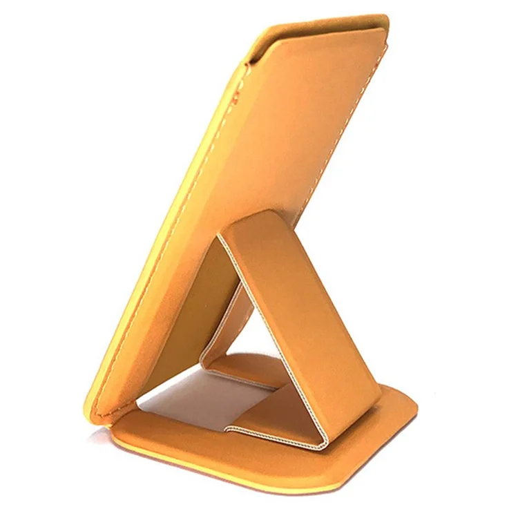 MRC043 per iPhone serie 15-12 RFID Blocking Magnetic Card Holder PU Leather Stand Phone Holder - Giallo