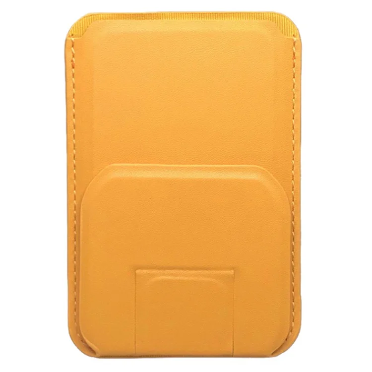 MRC043 per iPhone serie 15-12 RFID Blocking Magnetic Card Holder PU Leather Stand Phone Holder - Giallo