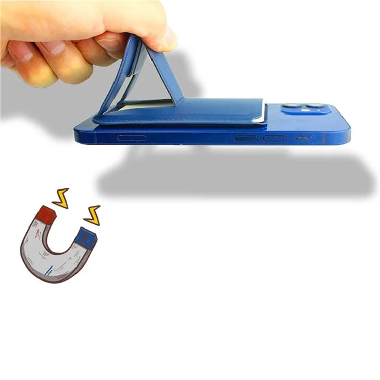 MRC043 per iPhone serie 15-12 RFID Blocking Magnetic Card Holder PU Leather Stand Phone Holder - Giallo