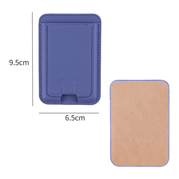 MRC048 Card Holder for Back of Phone Stick-on ID Credit Adhesive Leather Pouch Kickstand Card Sleeve Pocket - Black