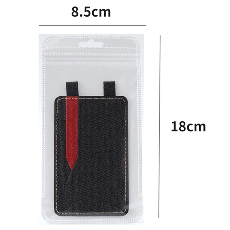 MRC037 PU Leather Phone Card Holder ID Credit Card Pocket Stick On Wallet with Dual-Loop Design - Beige