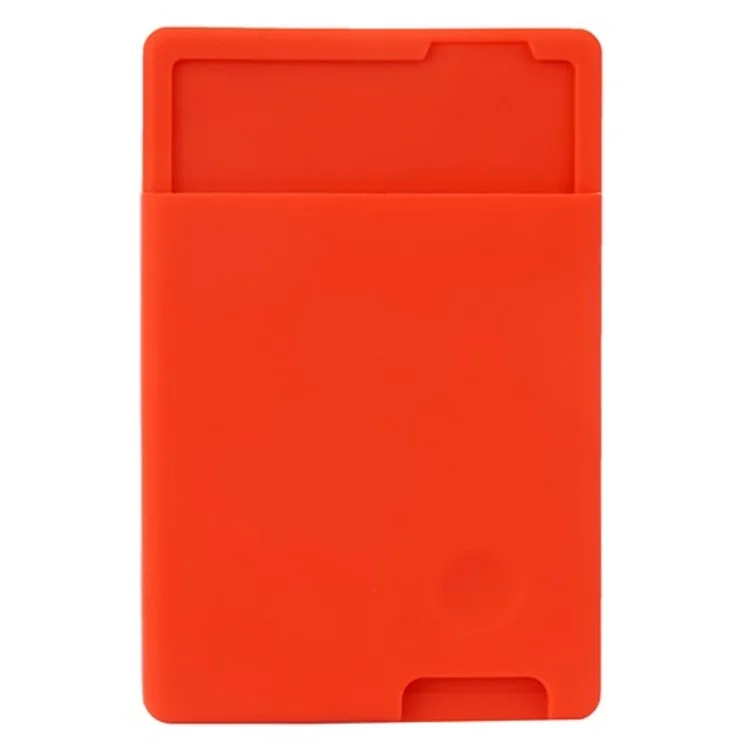 MRC029 Phone Card Holder Adhesive Stick-on Silicone Phone Wallet Card Pocket - Red