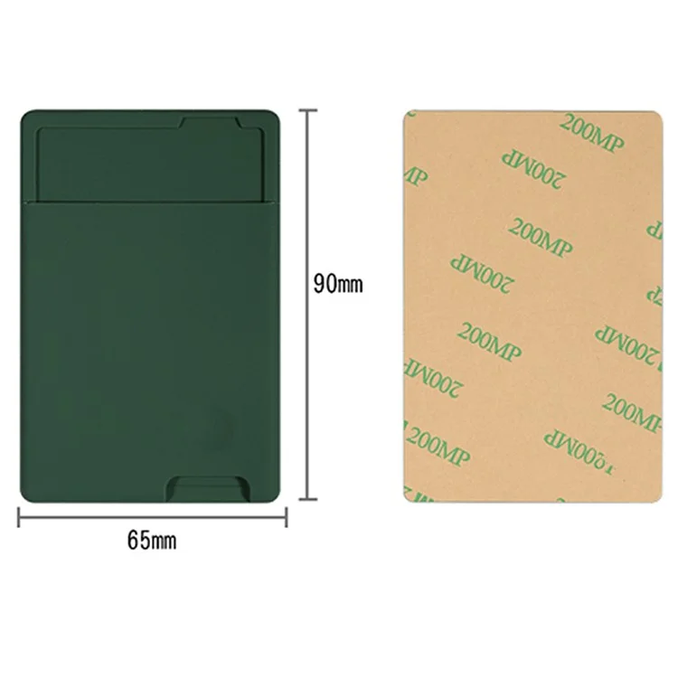 MRC029 Phone Card Holder Adhesive Stick-on Silicone Phone Wallet Card Pocket - Red