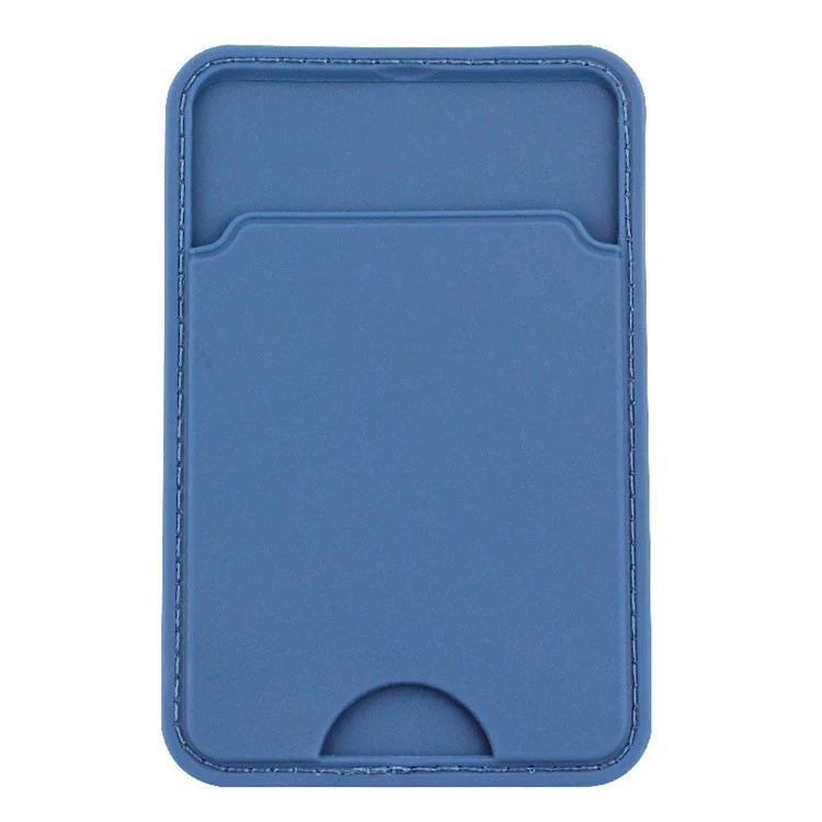 Porte-carte de téléphone MRC029 Distinctive Notch Silicone Card Cover Adhesive Card Bag - Bleu
