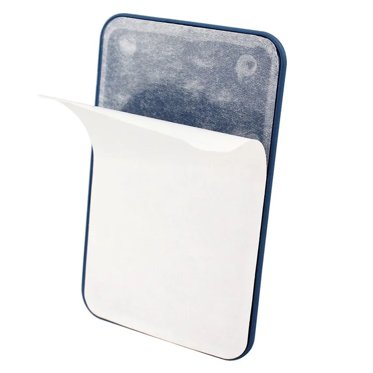 Porte-carte de téléphone MRC029 Distinctive Notch Silicone Card Cover Adhesive Card Bag - Bleu