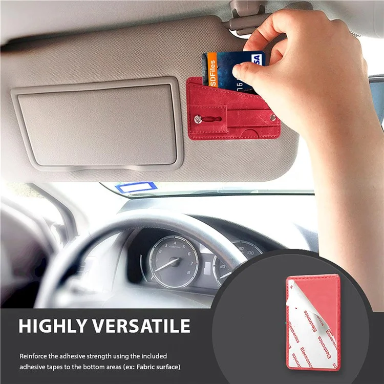 MRC-C1 Adhesive Phone Pocket Push Pull Cell Phone Stick-on Card Holder Sleeve - Braun