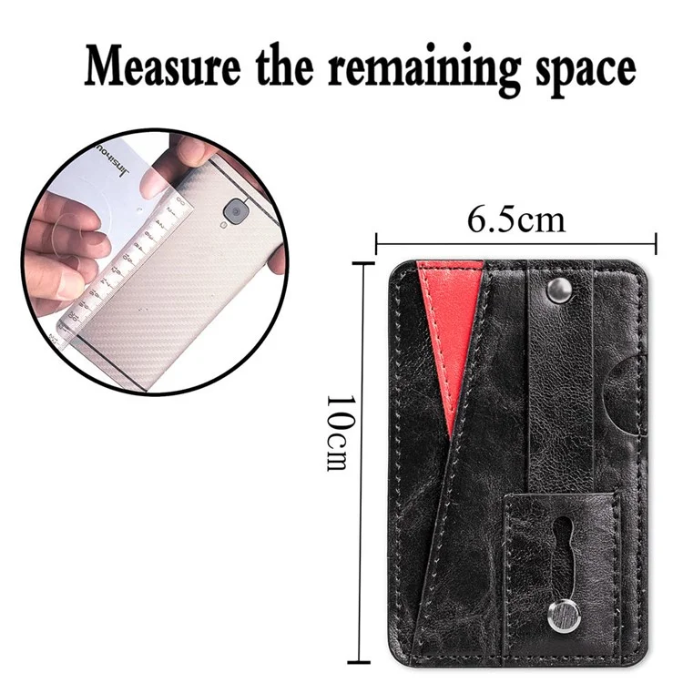 MRC-C1 Adhesive Phone Pocket Push Pull Cell Phone Stick-on Card Holder Sleeve - Braun