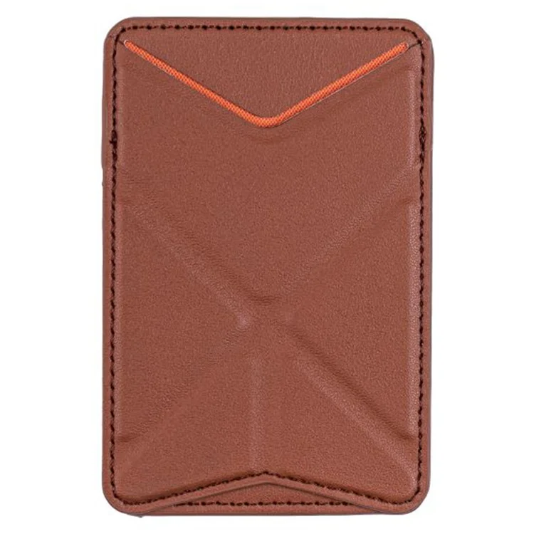 MRC051 Phone Wallet Card Holder Compatible with MagSafe Origami Kickstand - Brown