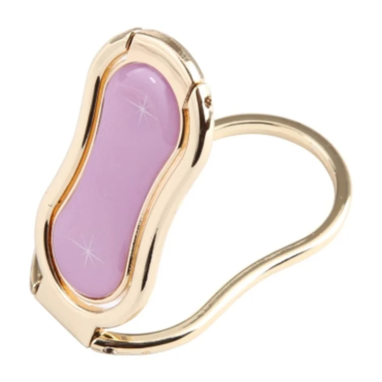 Cell Phone Ring Holder Finger Kickstand Foldable Phone Stand Metal Ring Grip for iPhone 16 / 16 Plus / 16 Pro / 16 Pro Max - Pink