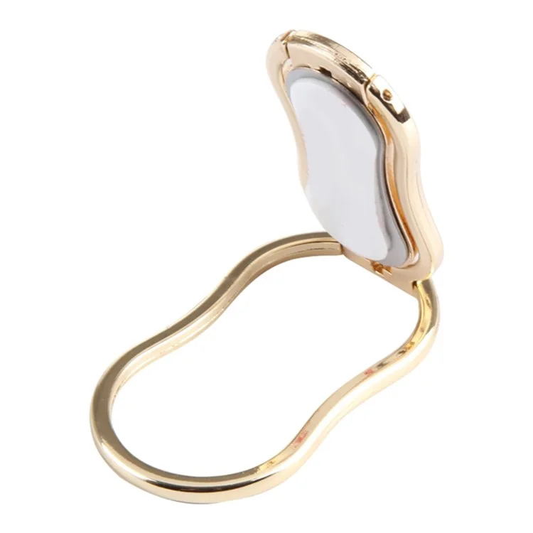 Cell Phone Ring Holder Finger Kickstand Foldable Phone Stand Metal Ring Grip for iPhone 16 / 16 Plus / 16 Pro / 16 Pro Max - Pink