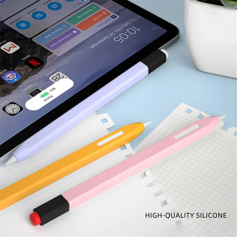 Para Apple Pencil Pro / Pencil (2ª generación) Funda protectora de silicona antideslizante para lápiz - Verde