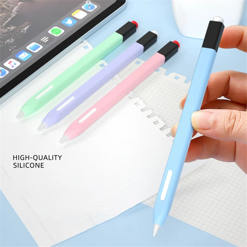 Para Apple Pencil Pro / Pencil (2ª generación) Funda protectora de silicona antideslizante para lápiz - Verde