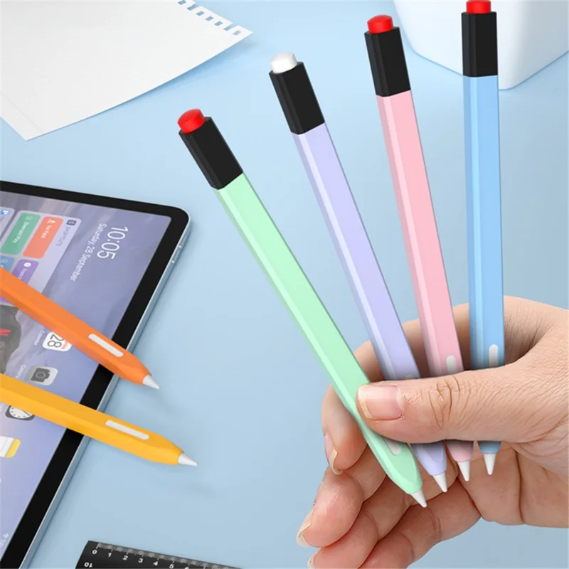 Para Apple Pencil Pro / Pencil (2ª generación) Funda protectora de silicona antideslizante para lápiz - Verde