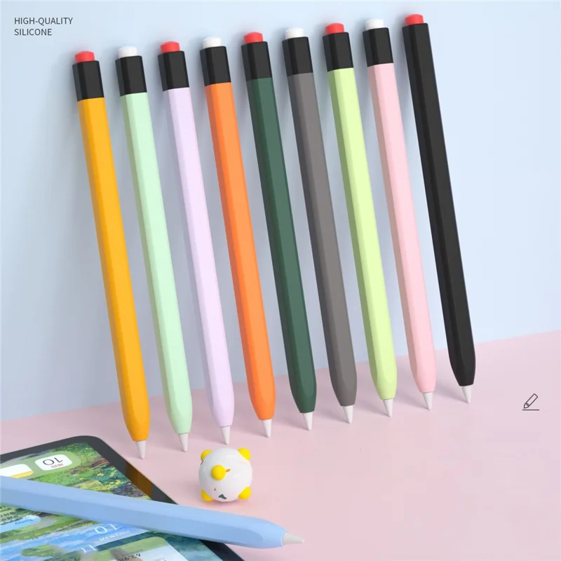 For Apple Pencil (1st Generation) Protective Sleeve Scratch-proof Silicone Stylus Pen Cover - Grey