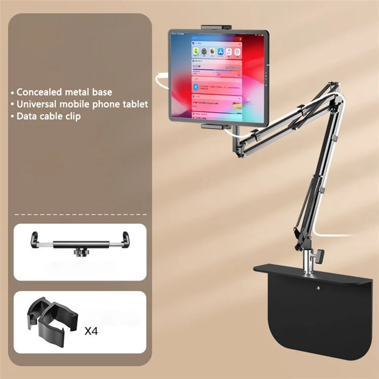 X&X Phone Tablet Holder Bedside Desktop Sofa Supporto regolabile in acciaio al carbonio per iPhone 16 / 16 Plus / 16 Pro / 16 Pro Max