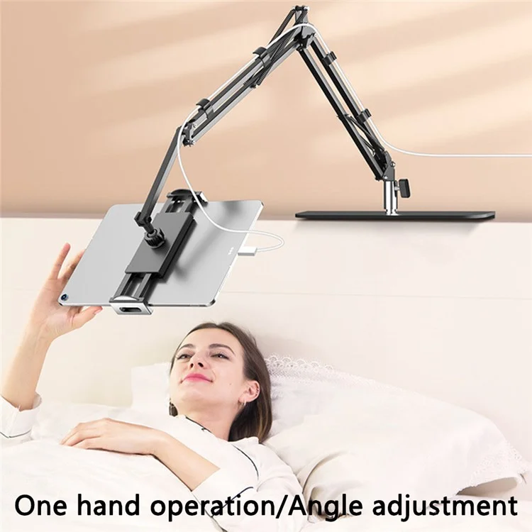 X&X Phone Tablet Holder Bedside Desktop Sofa Supporto regolabile in acciaio al carbonio per iPhone 16 / 16 Plus / 16 Pro / 16 Pro Max